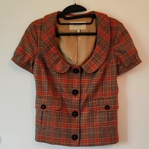 BURBERRY SHORT SLEEVE WOOL BLEND BLAZER